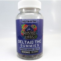 Mystic Labs Delta 9 Gummies - Mixed Berry Blitz Flavor - Legal Cannabis - 500mg - (10mg Delta-9 THC per Gummy (50ct)